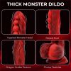 9 in Monster Thrusting Dildo with Remote, Knot Dragon G Spot Dildo with Hands-Free Suction Cup for Women Men Couples