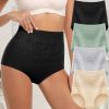 Plus Size Full Coverage Ladies Briefs Women's Panties 4 Pack Sets High Rise Slimming Tight Nylon Womens Panties Knickers
