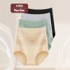 Plus Size Full Coverage Ladies Briefs Women's Panties 4 Pack Sets High Rise Slimming Tight Nylon Womens Panties Knickers